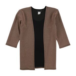 Lauren M. Petites Womens Mixed Media Pullover Blouse, Multicoloured, NWT